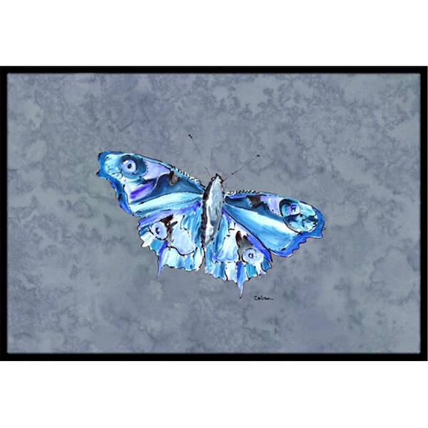 Carolines Treasures 24 x 36 in. Butterfly On Gray Indoor Or Outdoor Doormat CA77645 - main